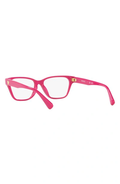 Versace 46mm Rectangular Optical Glasses In Fuchsia