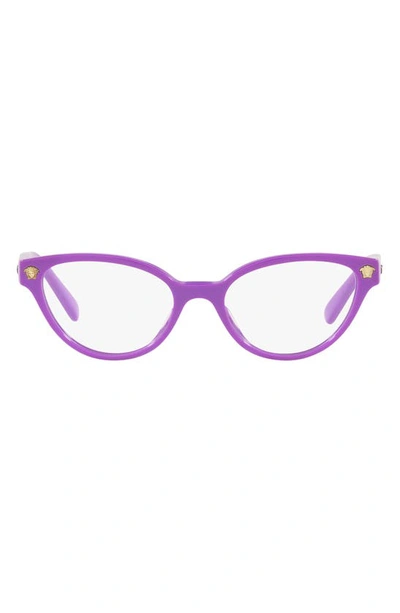 Shop Versace Kids' 47mm Cat Eye Optical Glasses In Violet