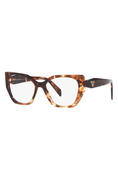 Shop Prada 52mm Optical Glasses In Brown Tort