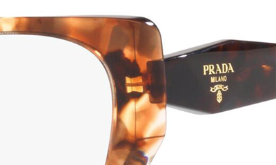 Shop Prada 52mm Optical Glasses In Brown Tort