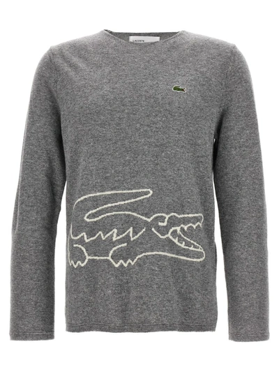 Shop Comme Des Garçons Comme Des Garcons Shirt X Lacoste Sweater In Gray