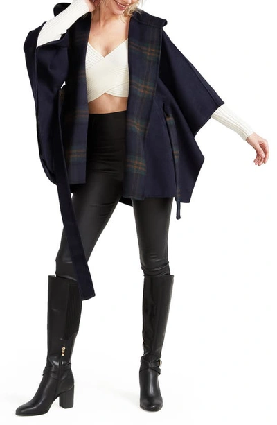 Belle & Bloom Jackson Landing Wool Blend Cape Coat In French Navy