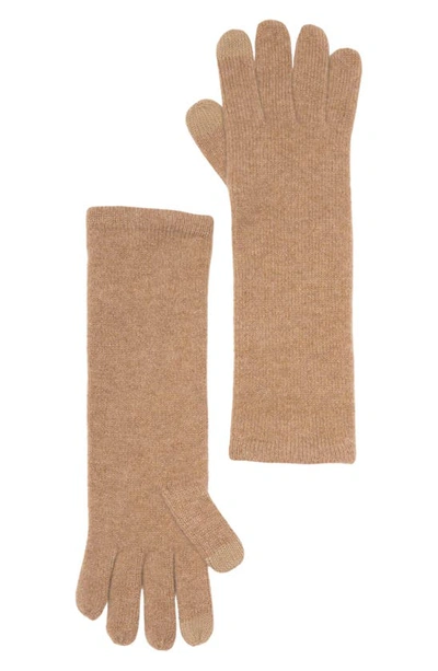 Sofia Cashmere Sofiacashmere Long Touch Screen Cashmere Gloves In Camel