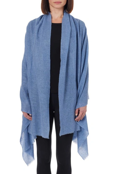 Shop Amicale Cashmere Light Weight Wrap In Denim