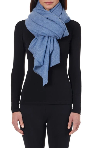 Shop Amicale Cashmere Light Weight Wrap In Denim