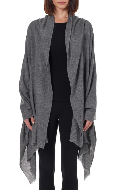 Shop Amicale Cashmere Light Weight Wrap In Med Grey