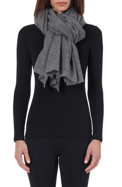 Shop Amicale Cashmere Light Weight Wrap In Med Grey
