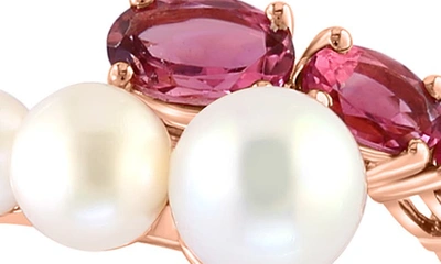 Effy 14k Rose Gold Pink Tourmaline, Diamond & Freshwater Pearl Ring In Rose Gold Multi