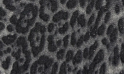 Shop Sofia Cashmere Faux Fur Pom Cashmere Lurex Knit Beanie In Grey Leopard
