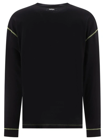 Adish Black Contrast Long Sleeve T-shirt In Black