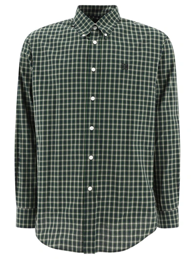 Shop Givenchy Checked Shirt In Poplin In Green