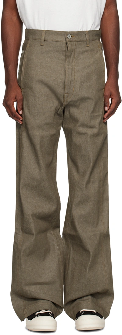 Shop Rick Owens Drkshdw Khaki Pusher Jeans In 85 Sage
