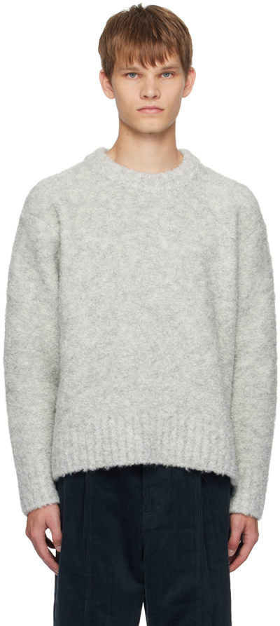 Shop Le17septembre Gray Crewneck Sweater In Light Gray