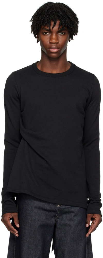 Shop Marina Yee Black Tuck Sweatshirt