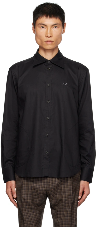 Shop Paul Smith Black Commission Edition Embroidered Shirt In 79 Black