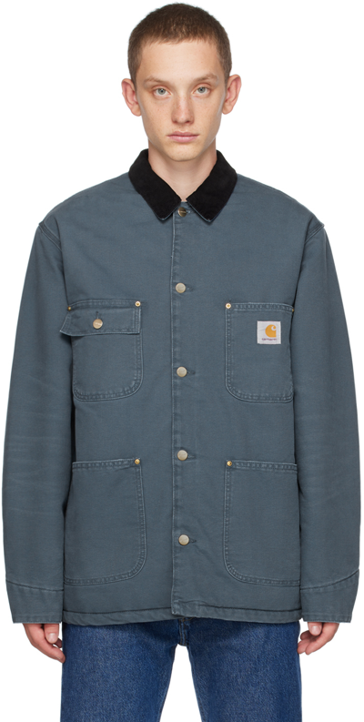 Shop Carhartt Blue Og Jacket In 1qf Ore / Black