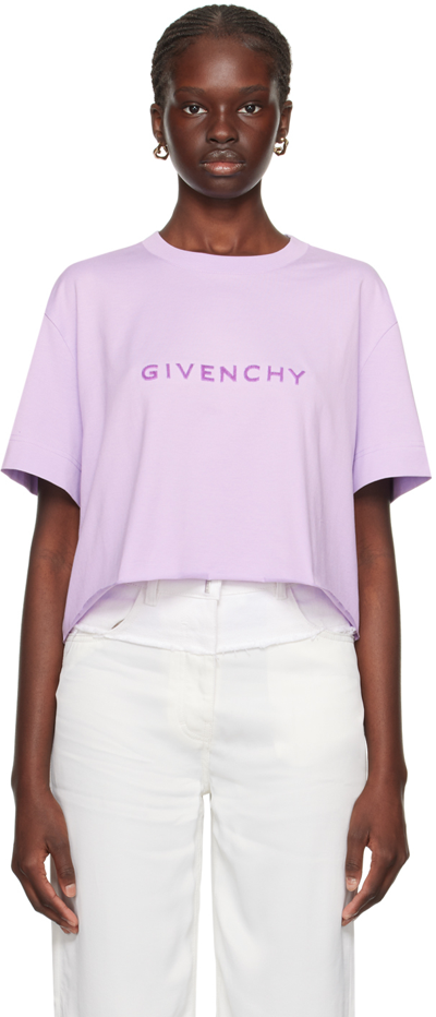 Shop Givenchy Purple Flocked T-shirt In 532 Lavender