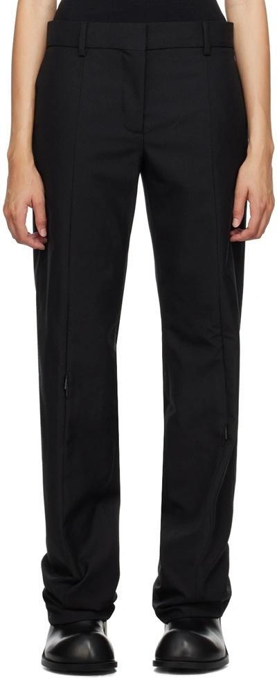 032c Black Wound Trousers In Black