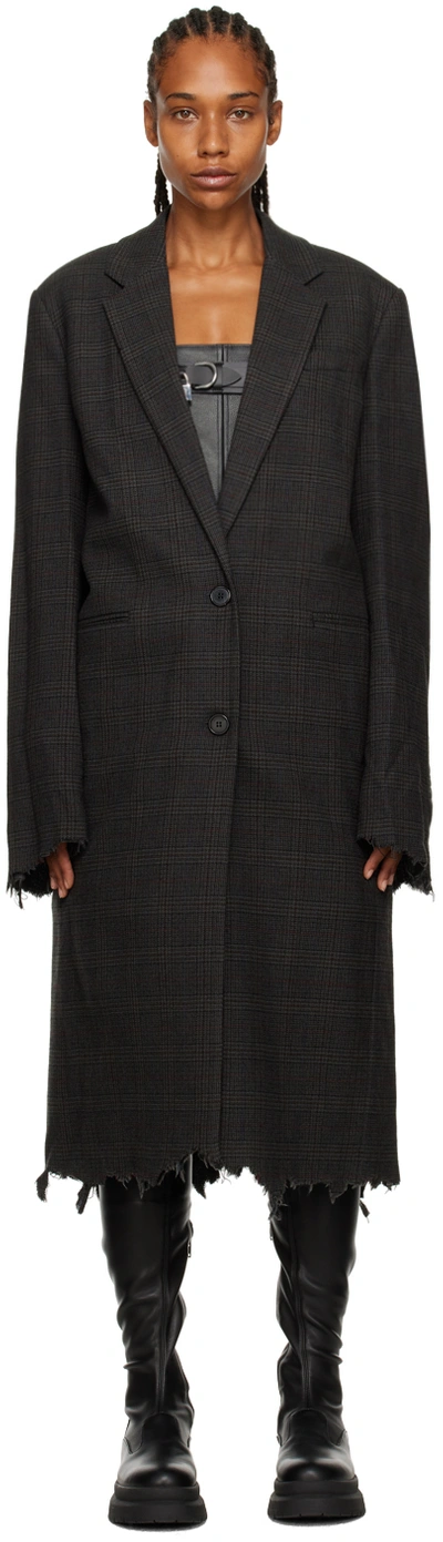 Shop Jw Anderson Gray Distressed Coat In 929 Grey