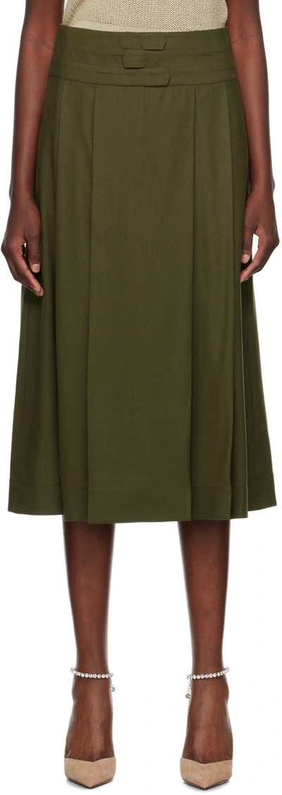 Shop Aya Muse Green Pieri Maxi Skirt In Pine