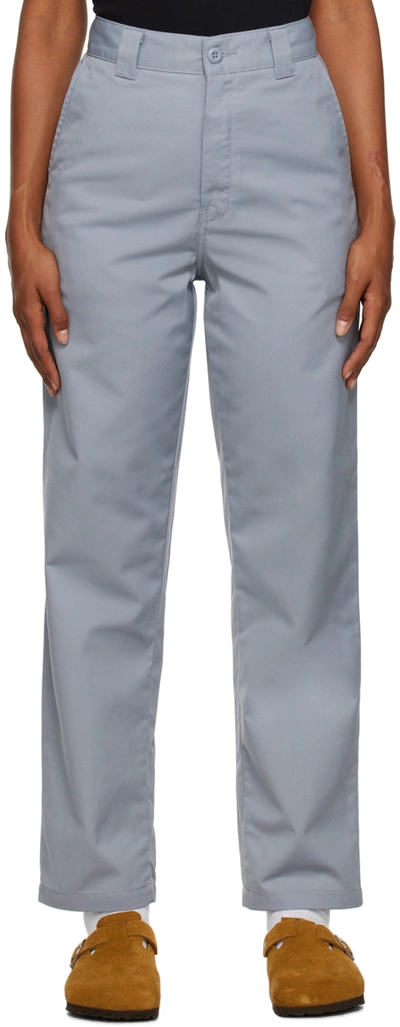 Shop Carhartt Gray Master Trousers In Mirror Rinsed