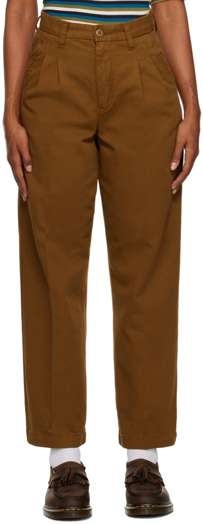Shop Carhartt Brown Cara Trousers In Deep H Brown