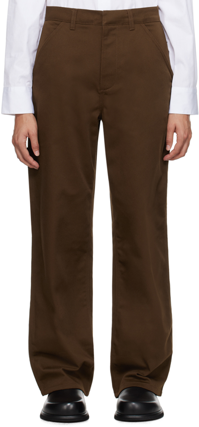 Shop 6397 Brown Workwear Trousers In Rust Brown