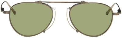 Shop Matsuda Gold M3130 Sunglasses In Antique Gold/sage