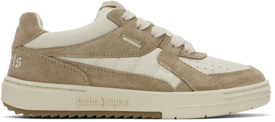 Shop Palm Angels Off-white & Beige University Sneakers In White Came