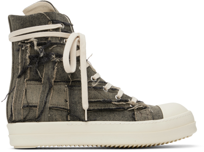 Shop Rick Owens Drkshdw Gray Slashed Sneakers In 3811 Mineral Pearl/m
