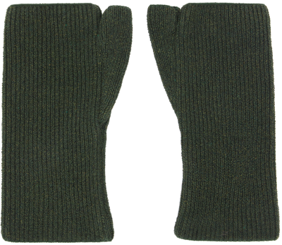 Shop Sinéad O’dwyer Khaki Fingerless Gloves In Army