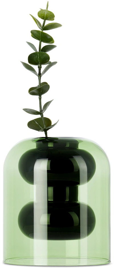 Shop Tom Dixon Black & Green Short Bump Vase