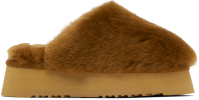 Shop Mou Ssense Exclusive Tan Slippers In Cog Cognac