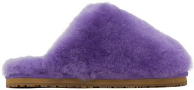 Shop Mou Purple Shearling Slippers In Twpu Twilight Purple