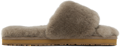 Shop Mou Taupe Open-toe Slippers In Elgry Elephant Grey