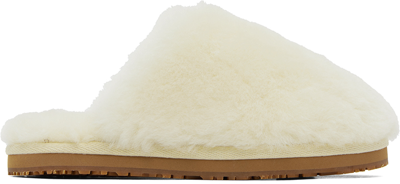 Shop Mou Off-white Shearling Slippers In Van Vanilla