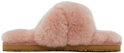 Shop Mou Pink Criss-cross Slippers In Aros Antic Rose