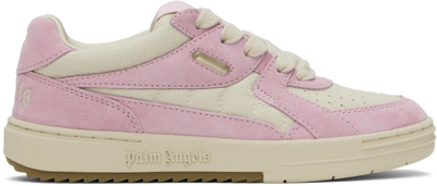 Shop Palm Angels Off-white & Pink University Sneakers In White Pink