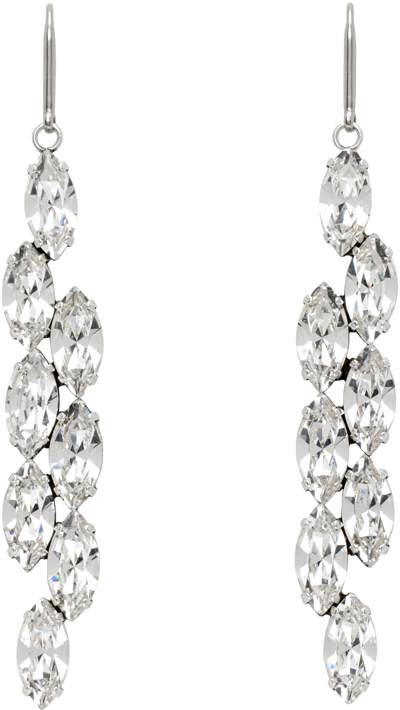 Shop Isabel Marant Silver Crystal Earrings In Trsi Trnsprnt/silver