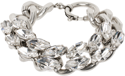 Shop Isabel Marant Silver Crystal Bracelet In Trsi Trnsprnt/silver