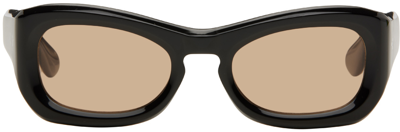 Shop Port Tanger Black Michael Bargo Edition Temo Sunglasses In Black/amber