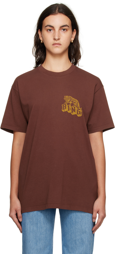 Shop Anine Bing Burgundy Walker T-shirt In Washed Faded Cherry