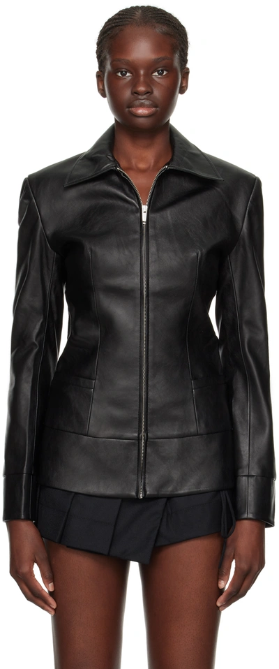 Shop Aya Muse Black Sabu Faux-leather Jacket
