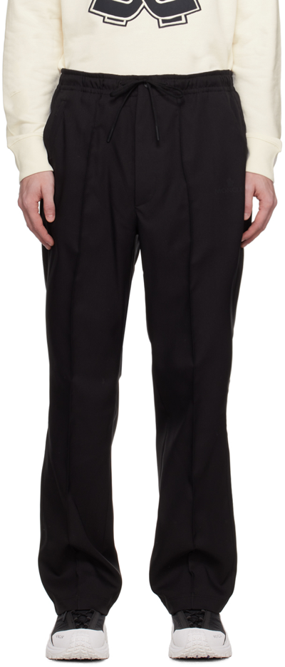 Moncler Logo-patch Drawstring Trousers In 999 Black