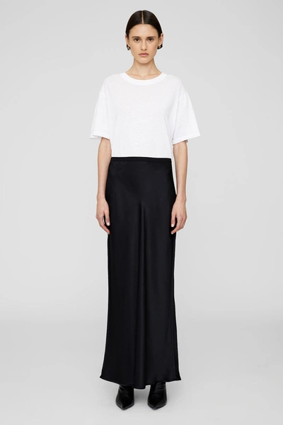 Shop Anine Bing Bar Silk Maxi Skirt In Black