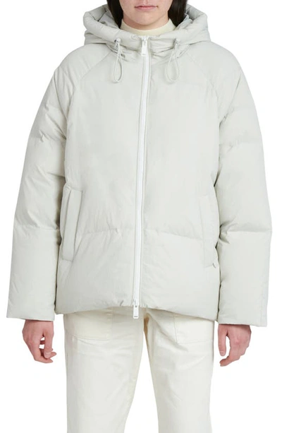 The Recycled Planet Company Elango Water Resistant Hooded Down Puffer Jacket In Ice