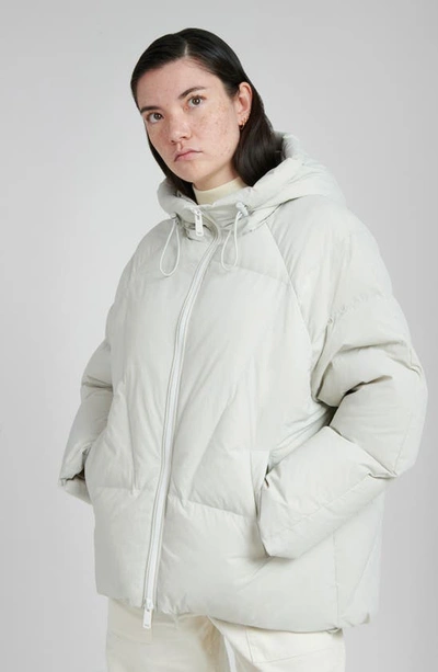 The Recycled Planet Company Elango Water Resistant Hooded Down Puffer Jacket In Ice