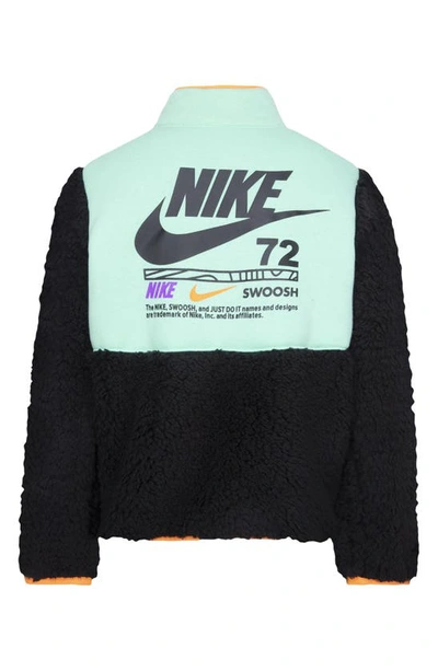 Shop Nike Kids' Nsw Illuminate High Pile Fleece Half Zip Pullover In Black