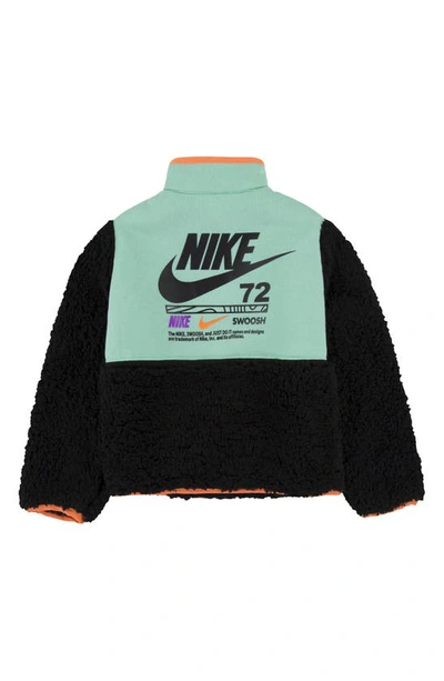 Shop Nike Kids' Nsw Illuminate High Pile Fleece Half Zip Pullover In Black