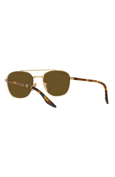 Shop Ray Ban Ray-ban 55mm Polarized Square Sunglasses In Gold Flash